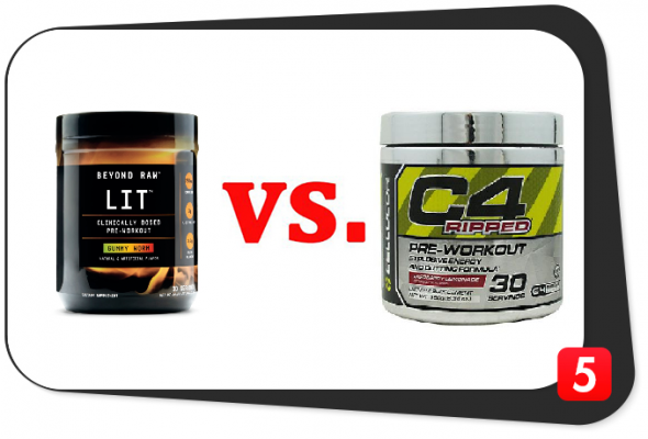 pre-workout supplements beyond raw lit vs c4 ripped