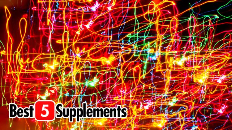 Multicoloured lights showing energy to refer to stimulants in this article