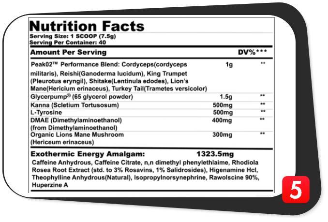 The supplement facts label for Chemix Pre-Workout in our review